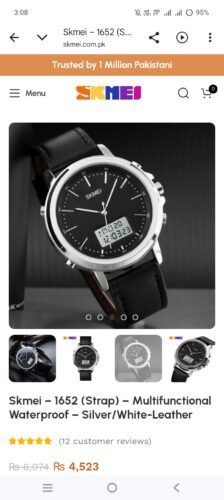 Skmei - 1652 (Strap) - Multifunctional Waterproof - Silver/White-Leather photo review
