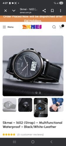 Skmei - 1652 (Strap) - Multifunctional Waterproof - Black/White-Leather photo review