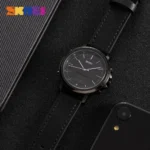 Skmei - 1652 (Strap) - Multifunctional Waterproof - Black/Black-Leather - Image 4