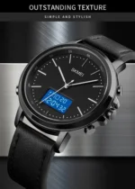 Skmei - 1652 (Strap) - Multifunctional Waterproof - Black/White-Leather - Image 3