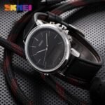 Skmei - 1652 (Strap) - Multifunctional Waterproof - Silver/Black-Leather - Image 4