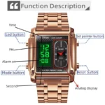 Skmei - 1868 (Chain) - Digital LED Luminous Waterproof - Rosegold-steel - Image 4
