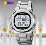 SKMEI - 2036 - Qibla Azan Time Reminder Prayer Watch - silver/white - Image 3