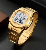 Skmei - 2036 - Azan Reminder Watch Waterproof - Gold/White - Image 3