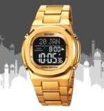 SKMEI - 2036 - Qibla Azan Time Reminder Prayer Watch - gold/black - Image 7