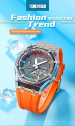 Skmei - 2100 - World Time 50m Waterproof - Orange - Image 7