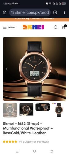 Skmei - 1652 (Strap) - Multifunctional Waterproof - RoseGold/White-Leather photo review