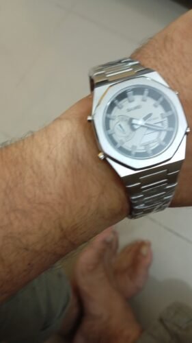 Skmei - 1816 - Dual Display luminous waterproofs 50+ timezone - Silver/White photo review