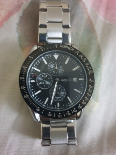 Skmei - 9253 - Elite Chronograph Watch - Silver/Blue-Steel photo review