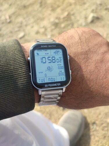 Skmei - 1888 - Digital Dial Step Count Pedometer Stainless Steel Watch - Silver photo review