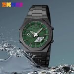 Skmei - 1816 - Dual Display luminous waterproofs 50+ timezone - Black/Green-White
