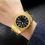 Skmei - 1816 - Dual Display luminous waterproofs 50+ timezone - Golden/Black - Image 3