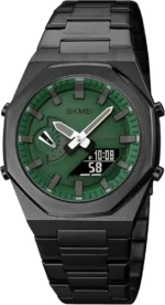 Skmei - 1816 - Dual Display luminous waterproofs 50+ timezone - Black/Green-White - Image 3