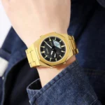 Skmei - 1816 - Dual Display luminous waterproofs 50+ timezone - Golden/White - Image 5