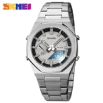 Skmei - 1816 - Dual Display luminous waterproofs 50+ timezone - Silver/White - Image 2