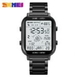 Skmei - 1888 - Digital Dial Step Count Pedometer Stainless Steel Watch - Black - Image 6