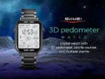 Skmei - 1888 - Digital Dial Step Count Pedometer Stainless Steel Watch - Black - Image 5