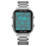 Skmei - 1888 - Digital Dial Step Count Pedometer Stainless Steel Watch - Silver - Image 4