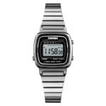 Skmei - 1901 - Women Minimal Square Watch - Silver-Steel