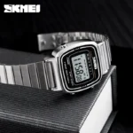 Skmei - 1901 - Women Minimal Square Watch - Silver-Steel - Image 3