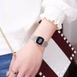 Skmei - 1901 - Women Minimal Square Watch - Silver-Steel - Image 4