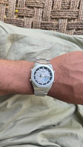 Skmei - 1816 - Dual Display luminous waterproofs 50+ timezone - Silver/White photo review