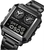 Skmei - 2204 - Digital Luminous 4 Time Square - Black - Image 2