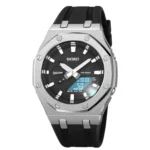 Skmei - 2243 - World time 50 Timezone- Silver/Black - Image 3