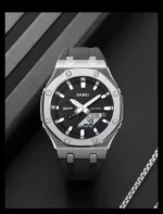 Skmei - 2243 - World time 50 Timezone- Silver/Black - Image 5