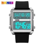 Skmei - 2246 - Modern Square Digital Watch - silver/black - Image 3