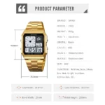 Skmei - 2353 - Digital World Electronic Watch - Gold - Image 5
