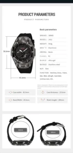 Skmei - 2411 Waterproof 50m & 50+ Timezone Watch - White/Black - Image 5
