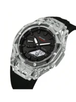 Skmei - 2411 Waterproof 50m & 50+ Timezone Watch - White/Black - Image 2