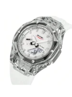 Skmei - 2411 Waterproof 50m & 50+ Timezone Watch - White/White - Image 2