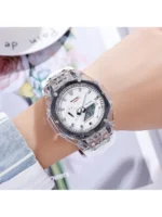 Skmei - 2411 Waterproof 50m & 50+ Timezone Watch - White/White - Image 4