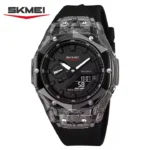 Skmei - 2411 Waterproof 50m & 50+ Timezone Watch - Black/Black - Image 4