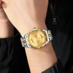 SKMEI - 9268 - Quartz Stainless Steel Luxury Analog Watch - Golden - Image 5