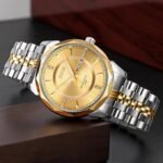 SKMEI - 9268 - Quartz Stainless Steel Luxury Analog Watch - Golden