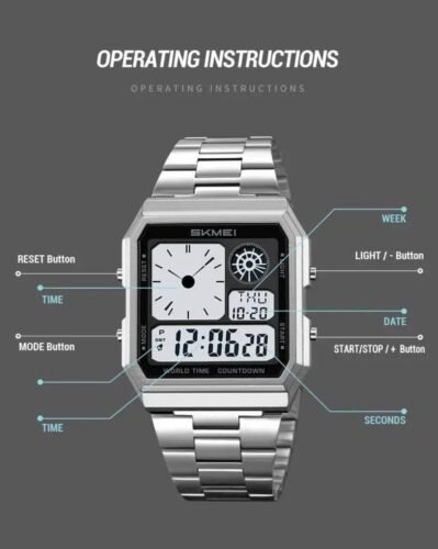 Skmei - 2353 - Digital World Electronic Watch - Silver photo review