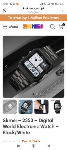 Skmei - 2353 - Digital World Electronic Watch - Black/White photo review