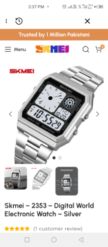 Skmei - 2353 - Digital World Electronic Watch - Silver photo review