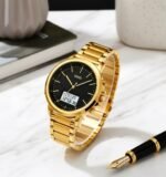 Skmei - 1652 (Chain) - Multifunctional Waterproof - Gold/White-Steel - Image 4