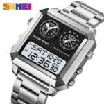 Skmei - 2204 - Digital Luminous 4 Time Square - Silver/White