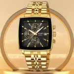 Skmei - 2434 - Men's Stainless Steel Quartz Chronograph Watch - Gold - Image 2