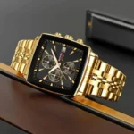 Skmei - 2434 - Men's Stainless Steel Quartz Chronograph Watch - Gold - Image 3