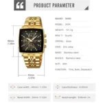 Skmei - 2434 - Men's Stainless Steel Quartz Chronograph Watch - Gold - Image 4