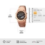 Skmei - 1816 - Dual Display luminous waterproofs 50+ timezone - RoseGold/White - Image 6