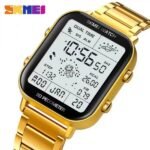 Skmei - 1888 - Digital Dial Step Count Pedometer Stainless Steel Watch - Gold - Image 2