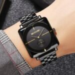 Skmei - 2413 - Minimal Elegant Square Design - Black/Black - Image 4