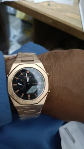 Skmei - 1816 - Dual Display luminous waterproofs 50+ timezone - RoseGold/White photo review